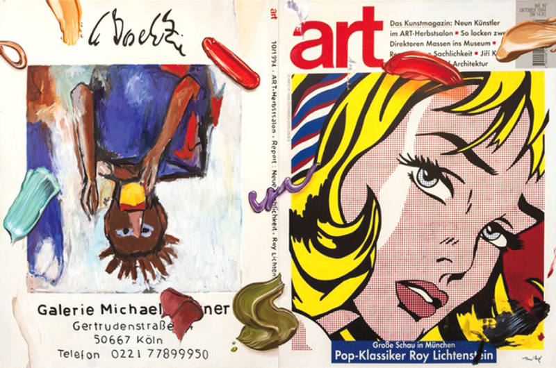 -ART Magazin- 140 x 210 cm, Öl und Siebdruck auf Leinwand, 2021