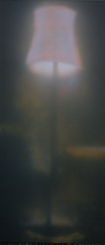 „Heimleuchten 3” Öl, Pigment, Lack  auf Leinwand, 2014, 180 x 60 cm 