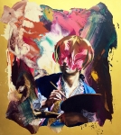 Im goldenen Malerknast, 200 x 180 cm, Öl, Mischtechnik auf Leinen, 2021