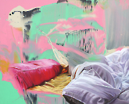 In Bed with Abstraction 2-2022, 80 x 100cm, Öl und Acryl auf Leinen