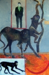 Monkeys with Lemur, 71x50,8 cm, Öl auf Papier,  2007