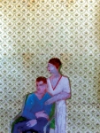 Two Figures in Room,  66x50,8 cm, Malereicollage auf Papier, 2010
