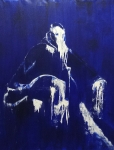 Blue Pope, 200x160 cm, Acryl, Lack auf Leinwand, 2017