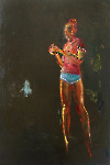 Raucherin, 180 x 120 cm, Acryl auf Leinwand, 2022
