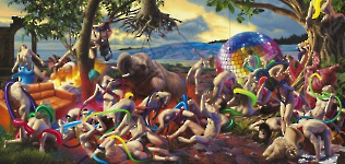 Tag X, 2021, Öl auf Leinwand, 270 x 570 cm
