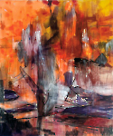O.T. 190 x 160 cm, Acryl und Kohle auf Leinwand, 2025