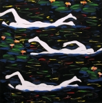Schwarzer Schwimmer, 200x200 cm, Acryl / Leinwand, 1990